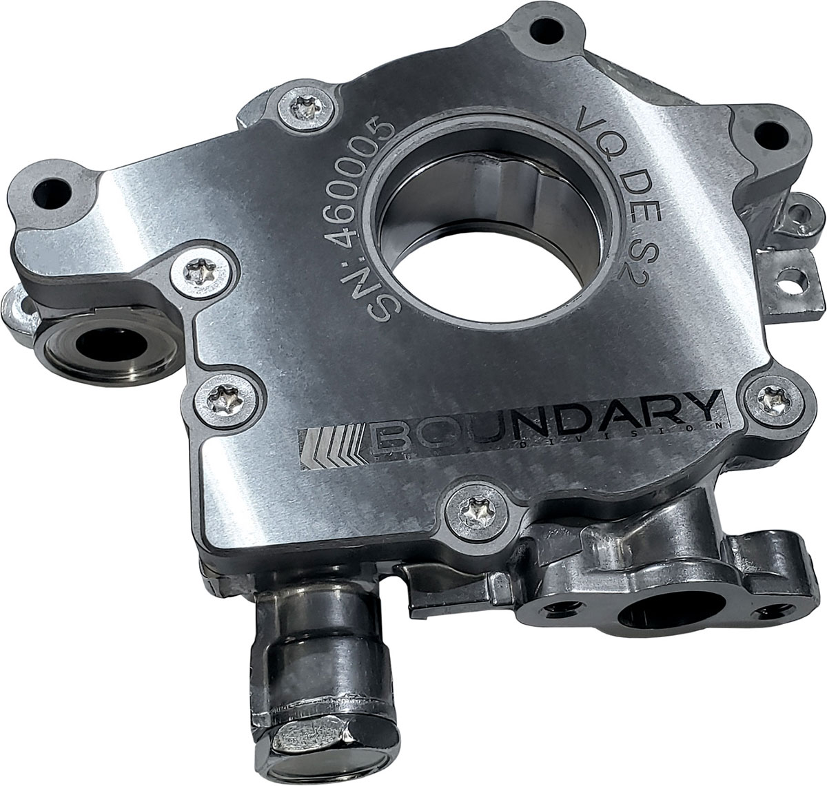 Boundary VQ-S2-DE-BBP | Nissan VQ 3.5L DE Oil Pump Assembly w/Billet Back Plate; 2008-2009