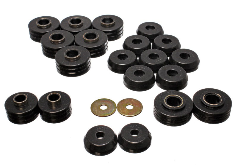 Energy Suspension 4.4109g | 80-96 Ford Bronco 4WD Black Body Mount Set; 1980-1996