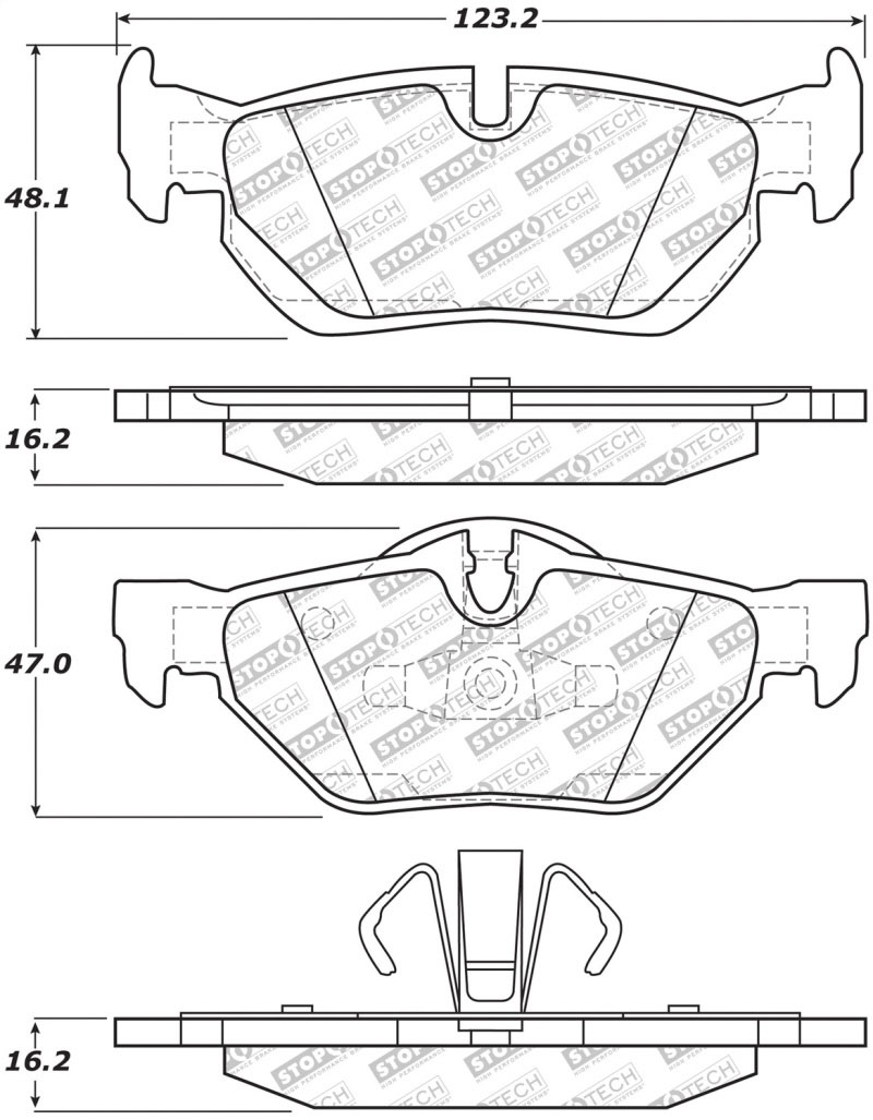 Stoptech 305.12670 | StopTech Street Select Brake Pads BMW X1 sDrive 18d, Rear; 2010-2014