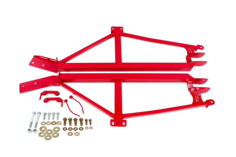 BMR Suspension SFC019R | BMR Camaro Subframe Connectors 4-Point Bolt-on Red; 1993-2002