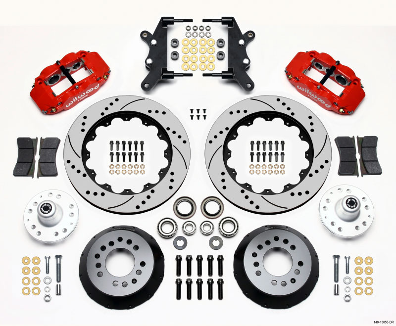 Wilwood 140-13655-dr | Narrow Superlite 6R Front Hub Kit 14.00in Drill Red 60-68 Ford / Mercury Full Size / Galaxie; 1960-1968