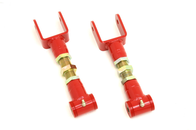 BMR Suspension UTCA014R | BMR Upper Adjustable Control Arms w / poly bushings Red; 1979-2001