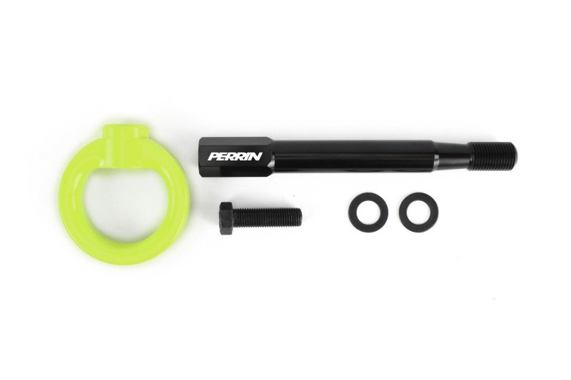 Perrin Performance psp-bdy-251ny | Perrin 08-14 Subaru WRX/STI Sedan Tow Hook Kit (Rear) - Neon Yellow; 2008-2014