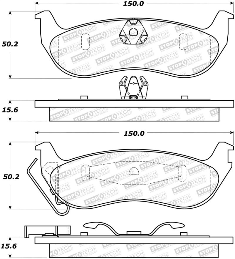 Stoptech 308.09320 | StopTech Street Brake Pads Mercury Grand Marquis, Rear; 2003-2011