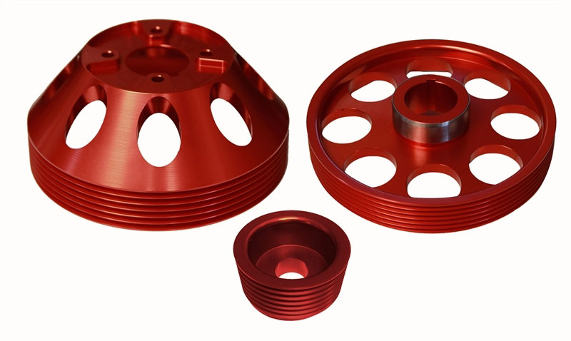 Torque Solution ts-gen-006r | Lightweight WP/Crank/Alt Pulley Combo (Red): Hyundai Genesis Coupe 3.8 2010+; 2010-2014