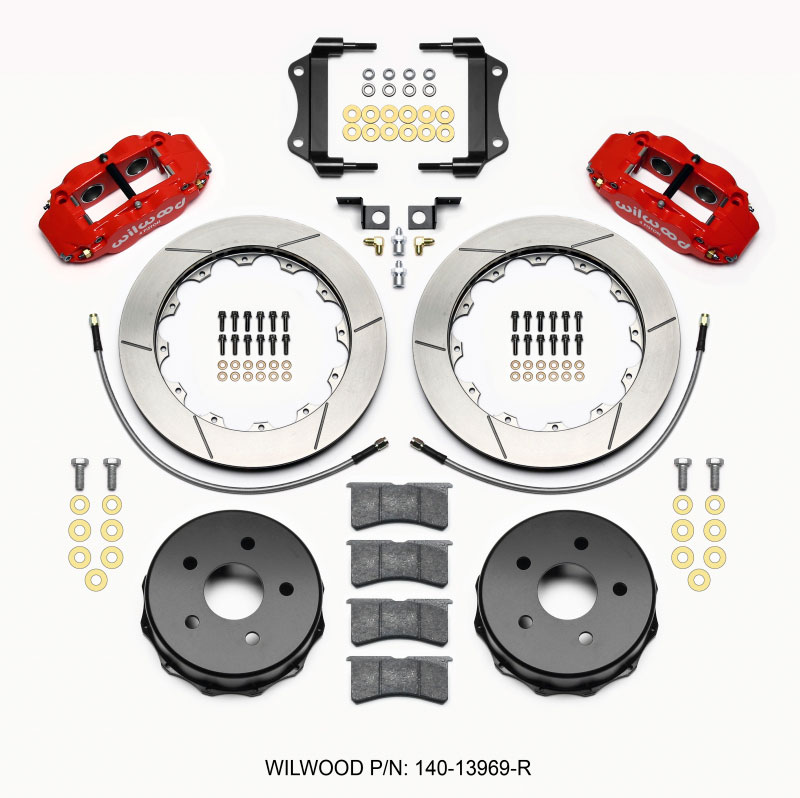 Wilwood 140-13969-r | Narrow Superlite 4R Rear Kit 12.88in Red 2007-up Jeep JK w/Lines; 2007-2021