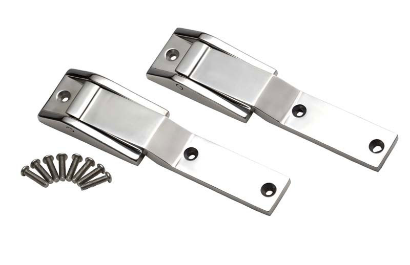 Kentrol 30478 | 97-04 Jeep Wrangler TJ Tailgate Hinge Pair - Polished Silver; 1997-2004