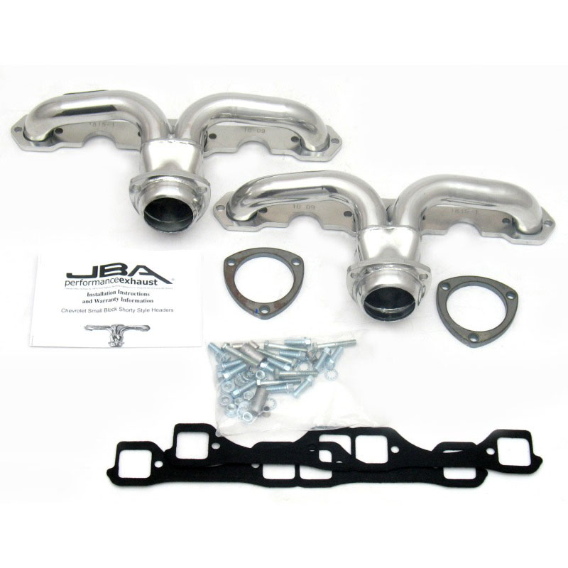 JBA 1815s-1js | 57-74 Chevrolet Corvette 265-400 SBC 1-5/8in Primary Silver Ctd Tight Tuck Header; 1957-1974