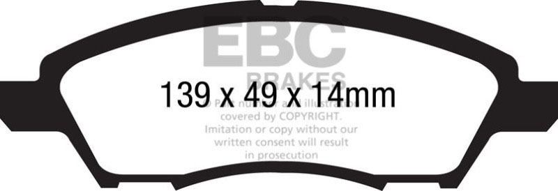 EBC ud1592 | 12+ Nissan Versa 1.6 Ultimax2 Front Brake Pads; 2012-2023