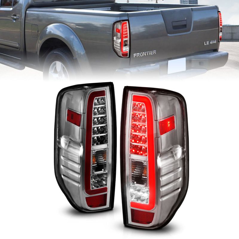 ANZO 311445 | 2005-2021 Nissan Frontier LED Taillights Chrome Housing/Clear Lens; 2005-2021