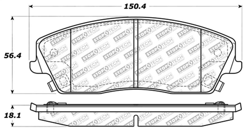 Stoptech 305.10560 | StopTech Street Select Brake Pads Dodge Magnum Solid Rear Disc, Front; 2005-2008