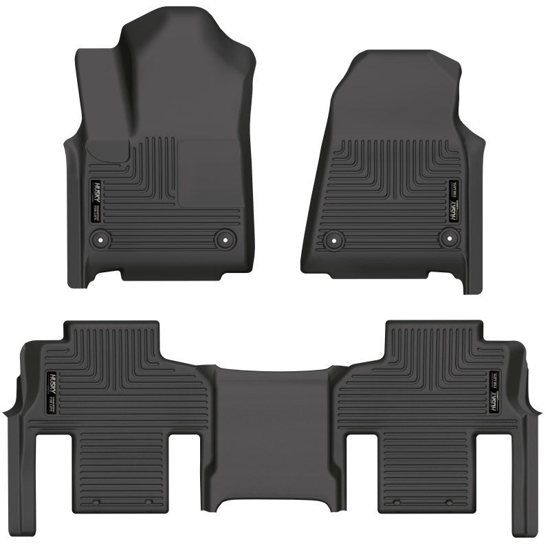 Husky Liners 99111 | 2022 Jeep Grand Wagoneer Weatherbeater Black Front & 2nd Seat Floor Liners; 2022-2022