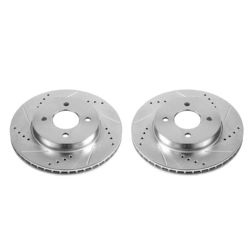 PowerStop jbr1539xpr | Power Stop 12-19 Nissan Versa Front Evolution Drilled & Slotted Rotors - Pair; 2012-2019