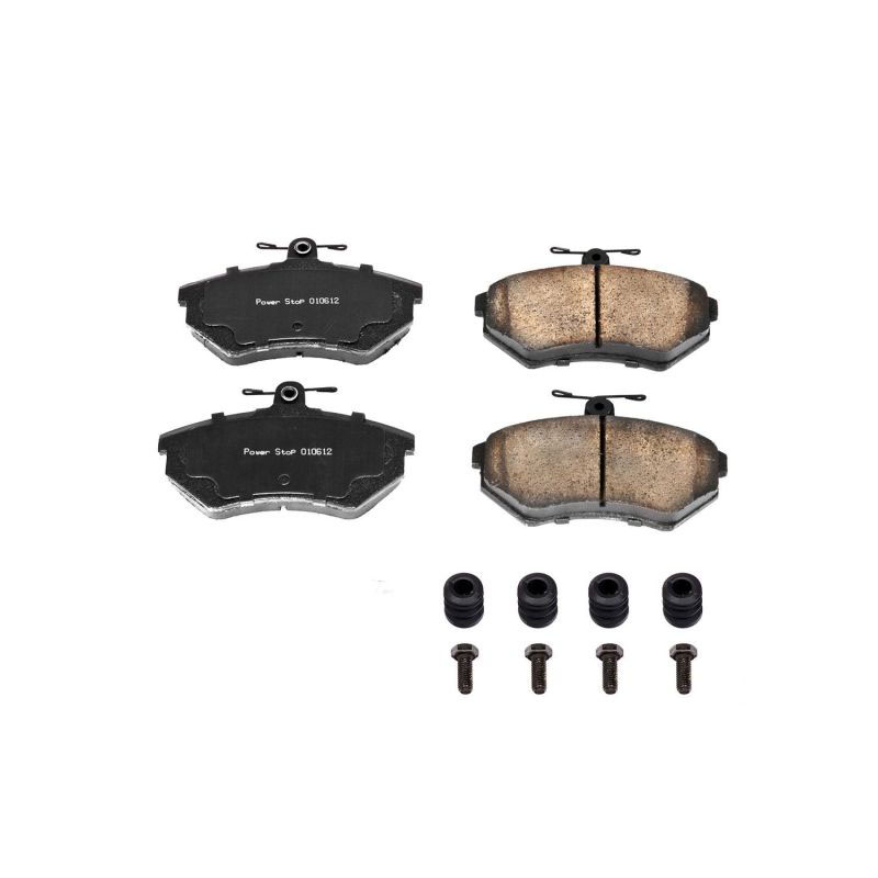 PowerStop 17696 | Power Stop 95-02 Volkswagen Cabrio Front Z17 Evolution Ceramic Brake Pads w/Hardware; 1995-2002