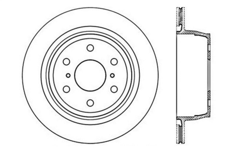 Stoptech 128.66065CL | StopTech Chevrolet Suburban Sport Cryo Cross Drilled Rotor, Rear Left; 2015-2017