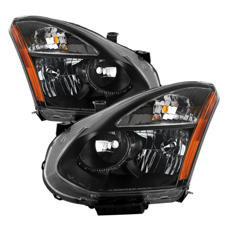 SPYDER 9035548 | xTune Nissan Rogue 08-14 Halogen Model Only OEM Style Headlights-Black HD-JH-NROG08-AM-BK; 2008-2014