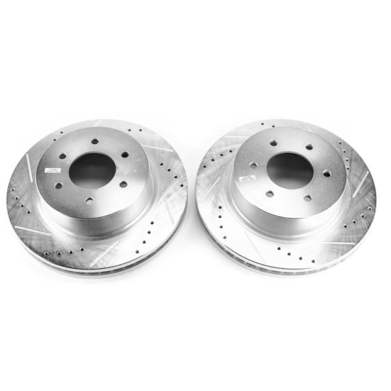 PowerStop jbr1754xpr | Power Stop 16-18 Nissan Titan XD Front Evolution Drilled & Slotted Rotors - Pair; 2016-2018