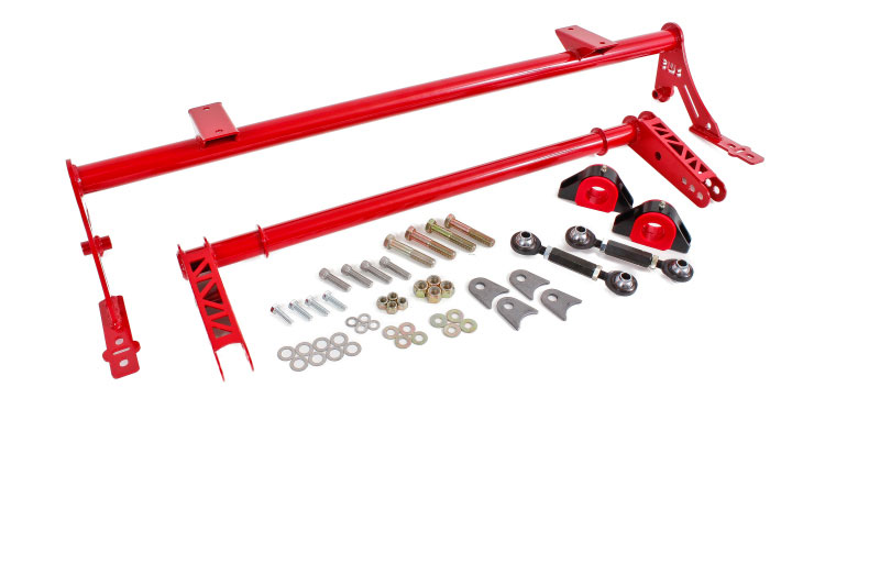 BMR Suspension XSB005R | BMR Rear Xtreme Anti-roll Drag Bar hollow 35mm Mustang V8 RE-DESIGNED Red; 2005-2012