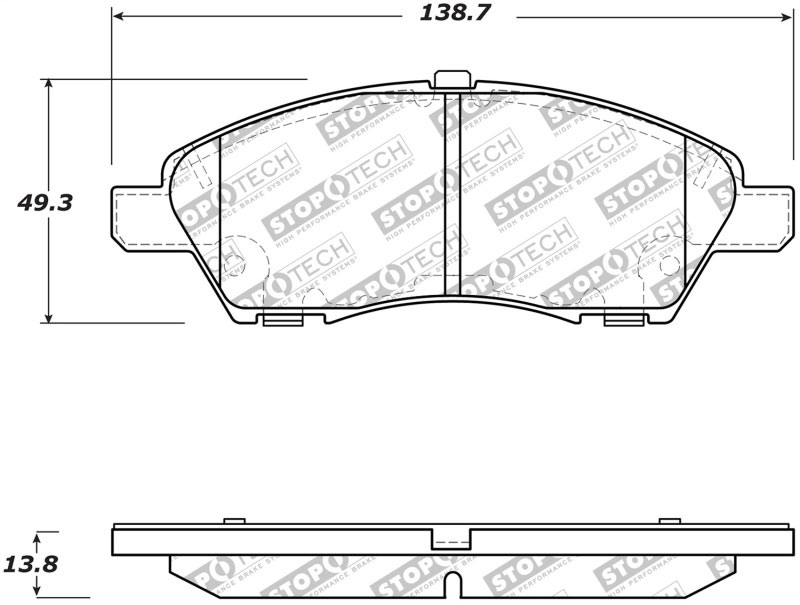 Stoptech 305.15920 | StopTech Street Select Brake Pads Nissan Versa Note, Front; 2014-2017