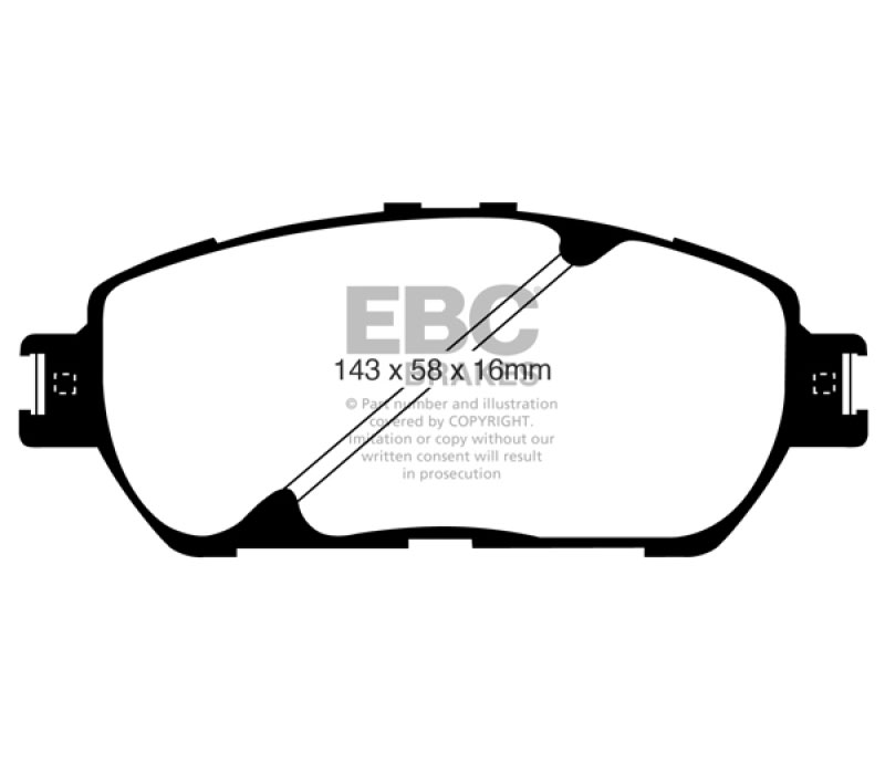 EBC ed91674 | 10 Toyota Sienna 2.7 Extra Duty Front Brake Pads; 2010-2010