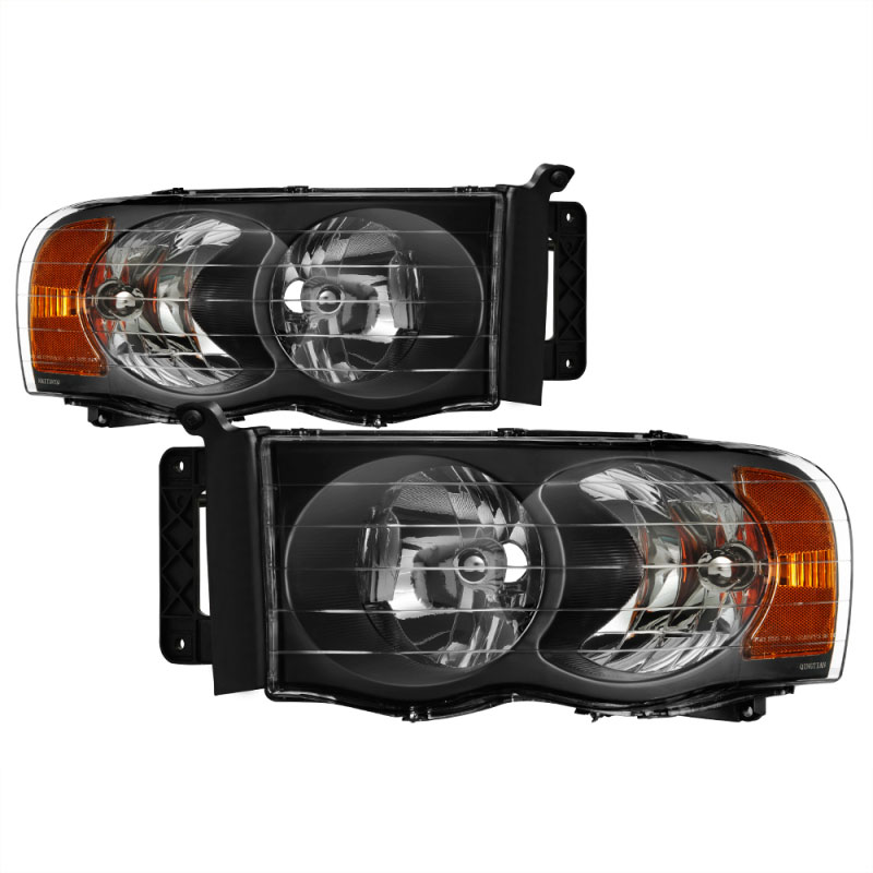 SPYDER 5014313 | xTune Dodge Ram 1500 Amber Crystal Headlights - Black; 2002-2005