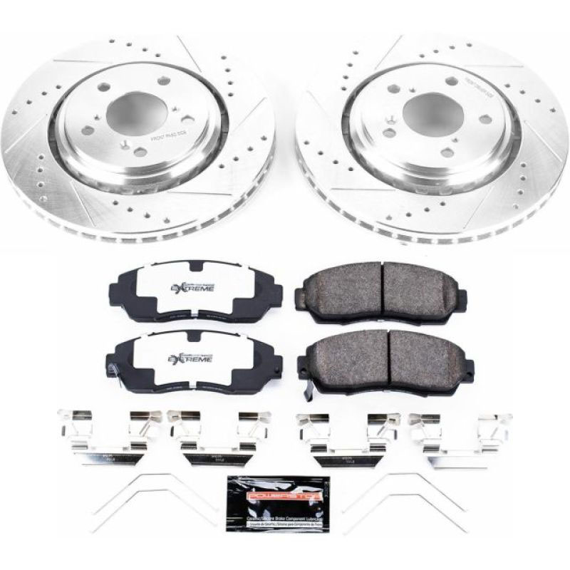 PowerStop k6959-26 | Power Stop 15-17 Honda Odyssey Front Z26 Street Warrior Brake Kit; 2015-2017