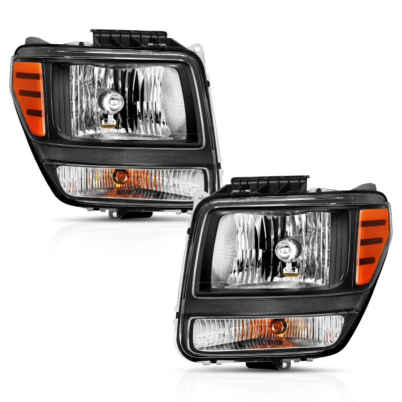 ANZO 111426 | 2007-2012 Dodge Nitro Crystal Headlight Black Amber; 2007-2012