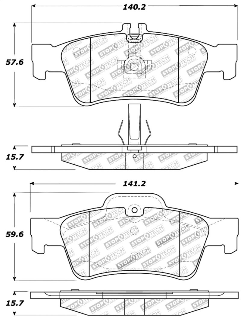 Stoptech 309.09860 | StopTech Sport Brake Pads Mercedes-Benz E550, Rear; 2007-2014