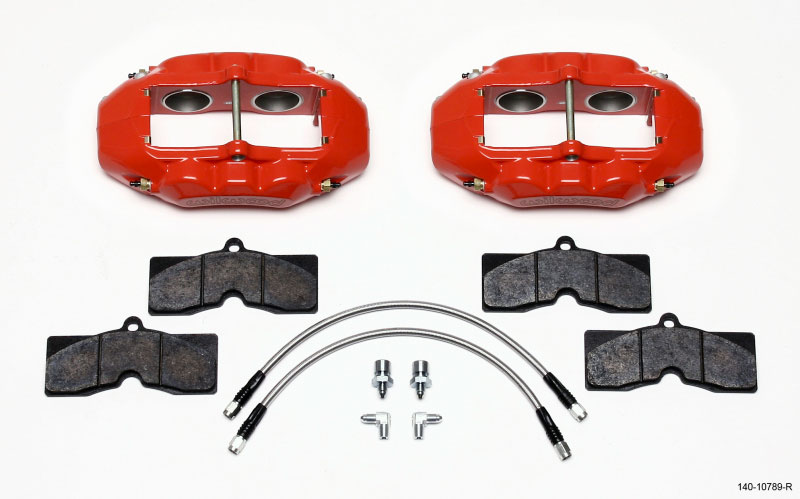 Wilwood 140-10789-r | D8-4 Front Caliper Kit Red Corvette C2 / C3 65-82; 1965-1982