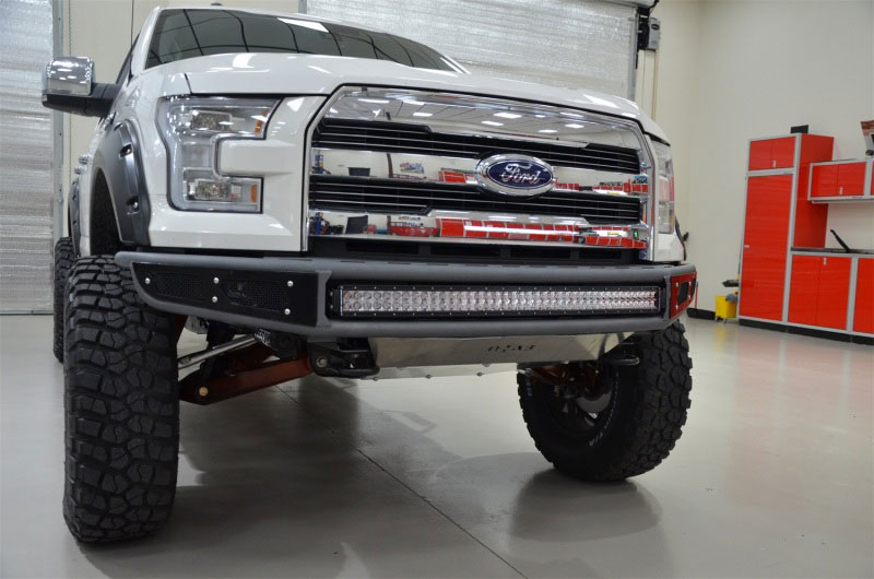 N-Fab f151mrds-tx | M-RDS Front Bumper 15-17 Ford F150 - Tex. Black w/Silver Skid Plate; 2015-2017