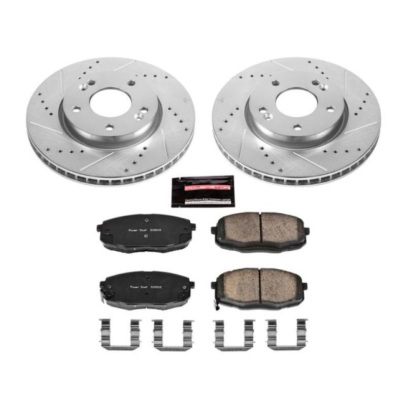 PowerStop k5911 | Power Stop 10-13 Kia Forte Front Z23 Evolution Sport Brake Kit; 2010-2013