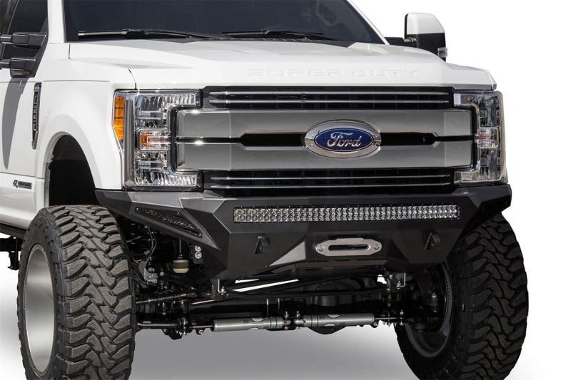 Addictive Desert Designs F161202860103 | Ford F-250 Super Duty Stealth Fighter Front Bumper w/ Winch Mounts; 2017-2018