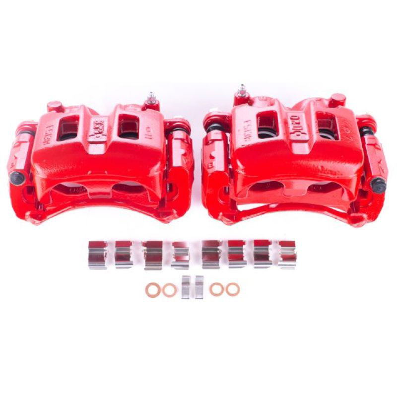 PowerStop s2656 | Power Stop 01-06 Mitsubishi Montero Front Red Calipers w/Brackets - Pair; 2001-2006