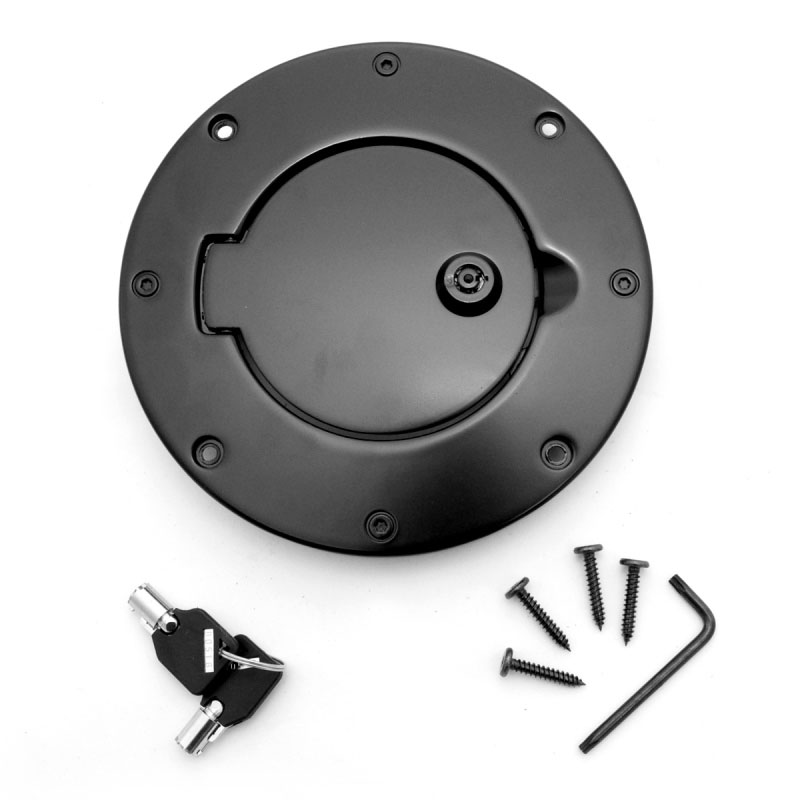 Rugged Ridge 11425.08 | Locking Gas Cap Door Black Alum 97-06TJ; 1997-2006