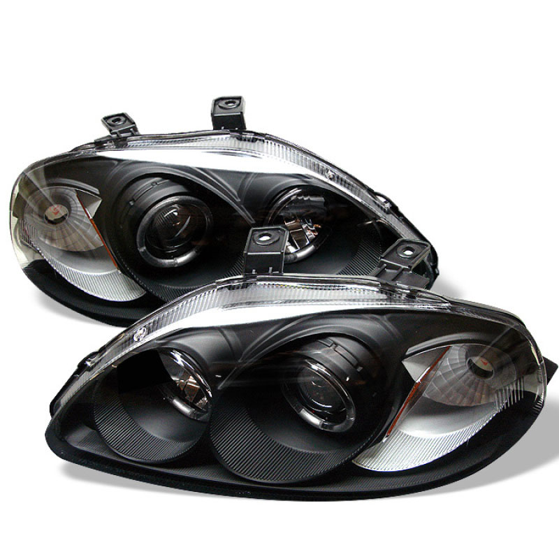 SPYDER 5010902 | Spyder Honda Civic Halo Projector Headlights - Black - (PRO-YD-HC96-AM-BK); 1996-1998