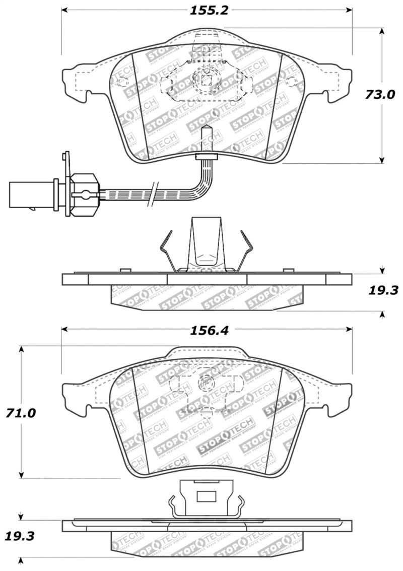 Stoptech 309.09152 | StopTech Sport Brake Pads Volvo S40 320mm Front Disc, Front; 2004-2012