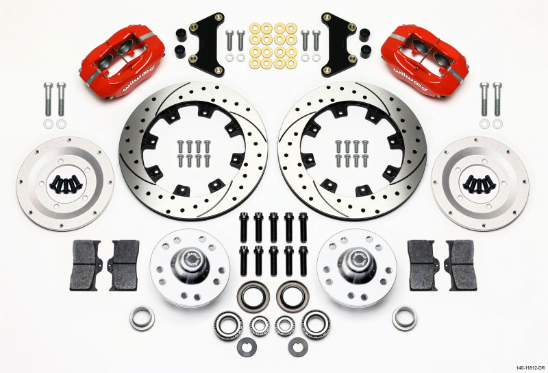 Wilwood 140-11812-dr | Forged Dynalite Front Kit 12.19in Drilled Red 49-54 Chevy/53-62 Corvette (*Line Kit Needed*); 1954-2021