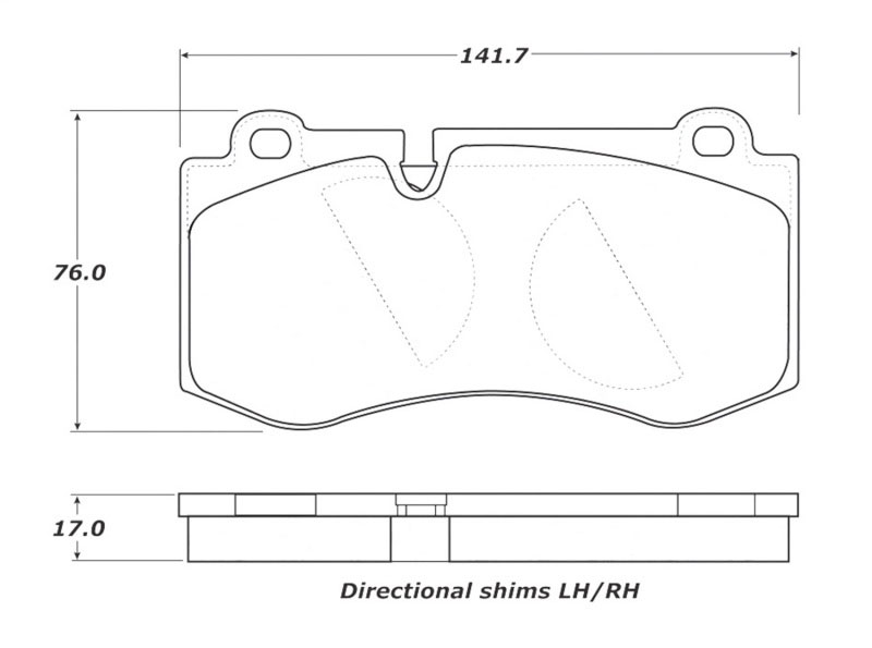 Stoptech 308.12230 | StopTech Street Brake Pads Mercedes-Benz CL550 Except AMG Sport Pkg, Front; 2010-2014