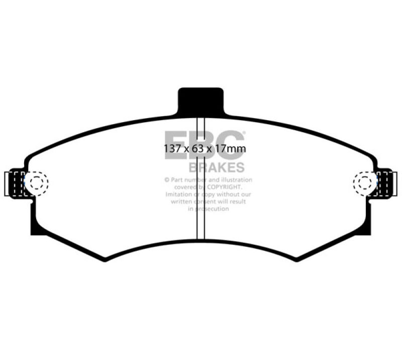 EBC dp41670r | 02-06 Hyundai Elantra 2.0 Yellowstuff Front Brake Pads; 2002-2006