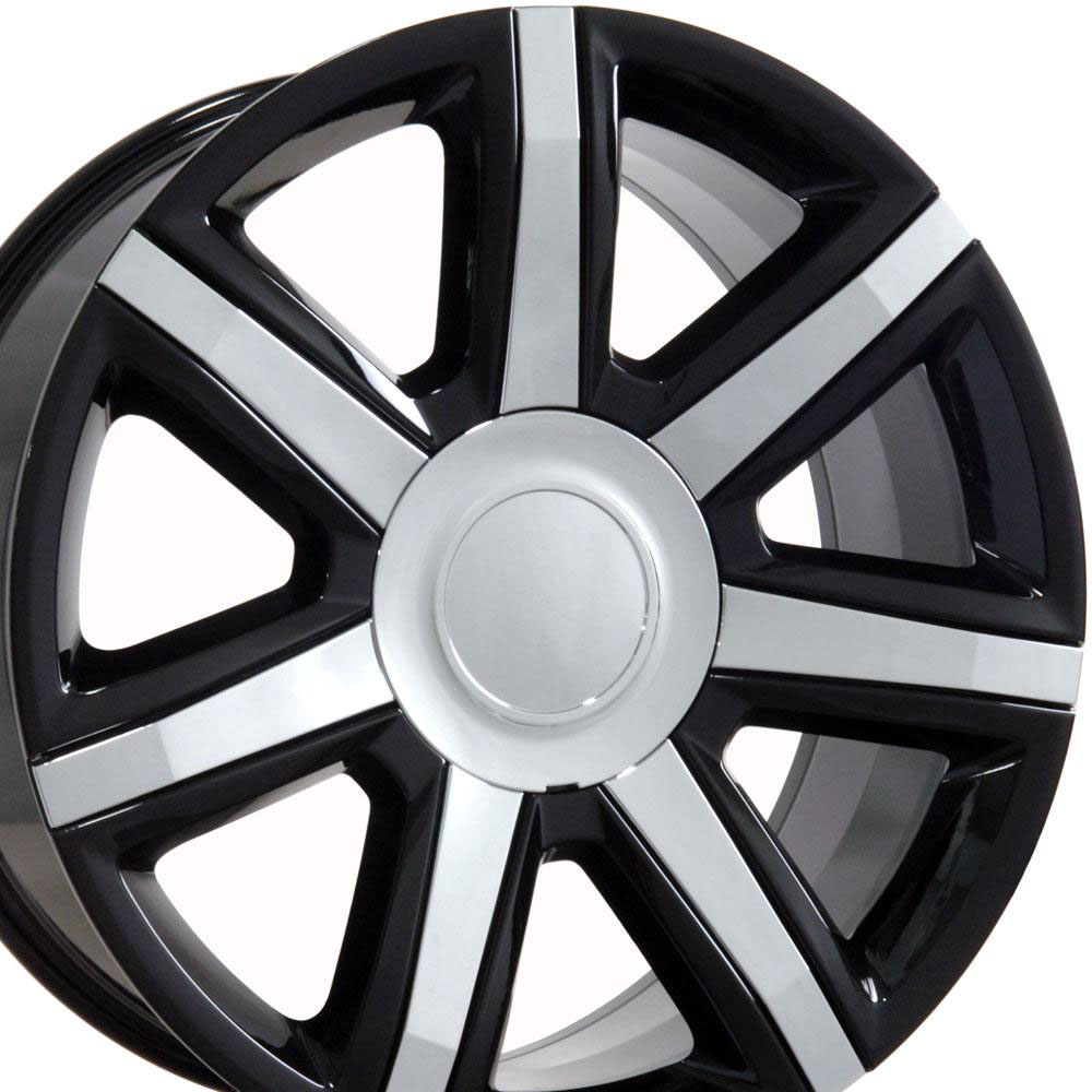 OE Wheels ca87-22090-6550-31b-ic | 22 Replica Wheel CA87 Escalade Rim 22x9 Black Wheel Chevrolet Tahoe 1995-2020; 1995-2020