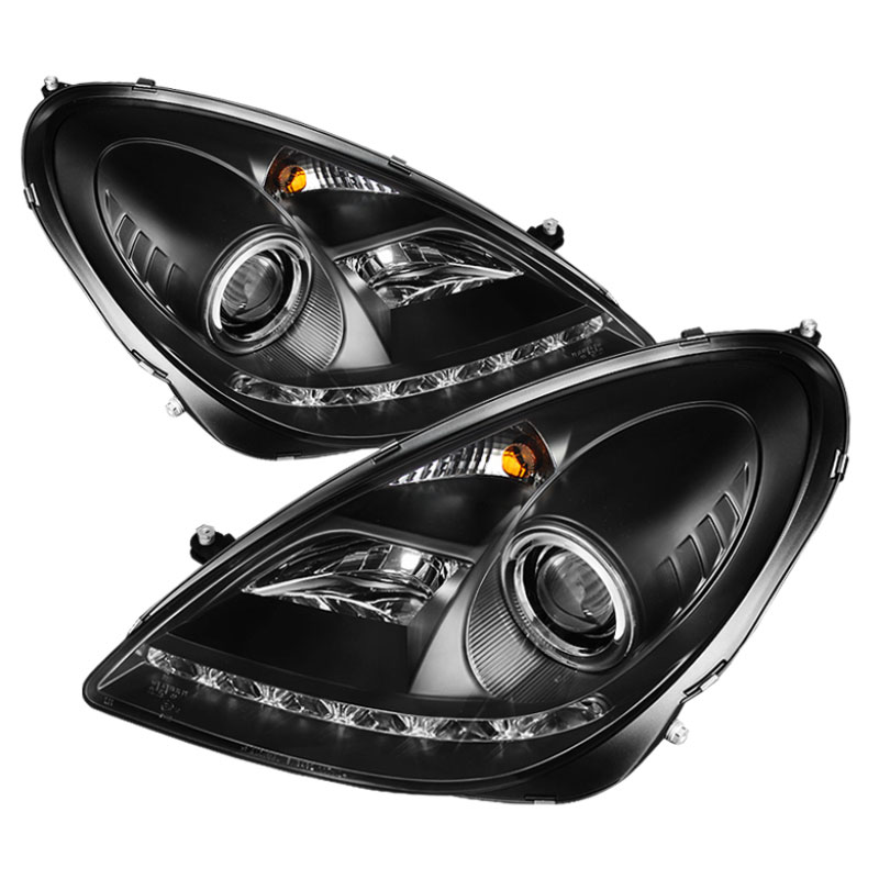 SPYDER 5015006 | Spyder Mercedes Benz R171 SLK ( HID Type ) DRL LED Projector Headlights - Black - (PRO-YD-MBSLK05-HID-DRL-BK); 2005-2010