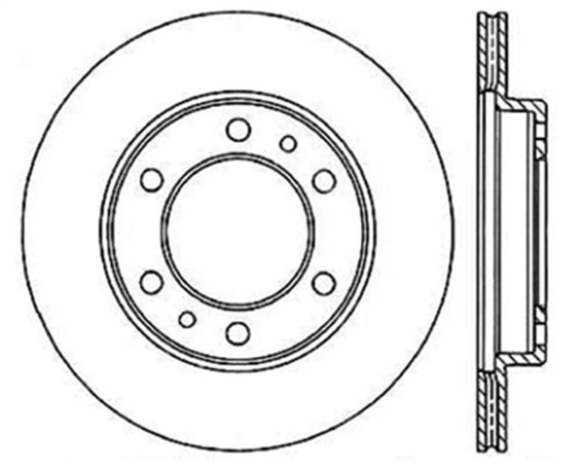 Stoptech 127.44037R | StopTech Toyota Land Cruiser Sport Drilled/Slotted Rotor, Front Right; 1981-1989