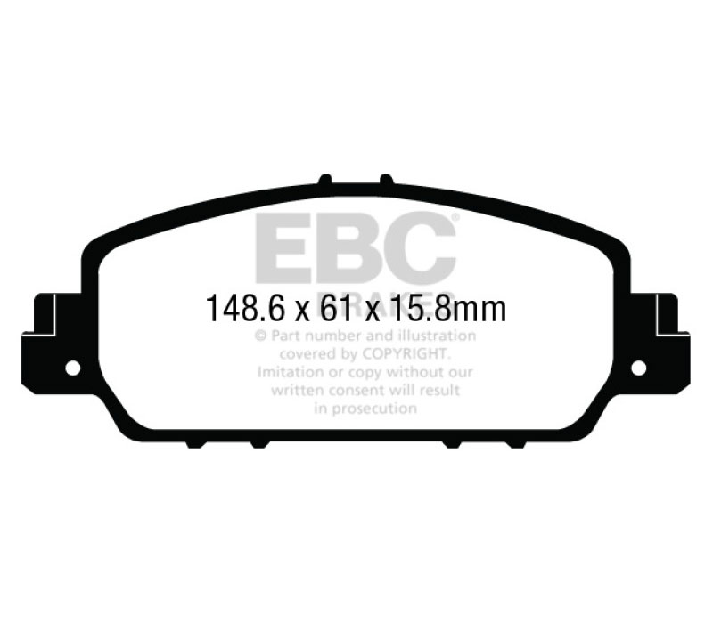 EBC dp43014r | 13+ Honda Accord Coupe 2.4 EX Yellowstuff Front Brake Pads; 2013-2023