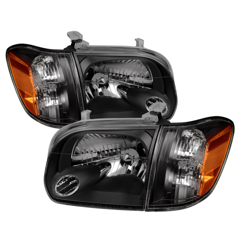 SPYDER 9034336 | Xtune Toyota Tundra Double Cab 05-06 OEM Style Headlights & Corner Lights Black HD-JH-TTUN05-AM-BK; 2005-2006