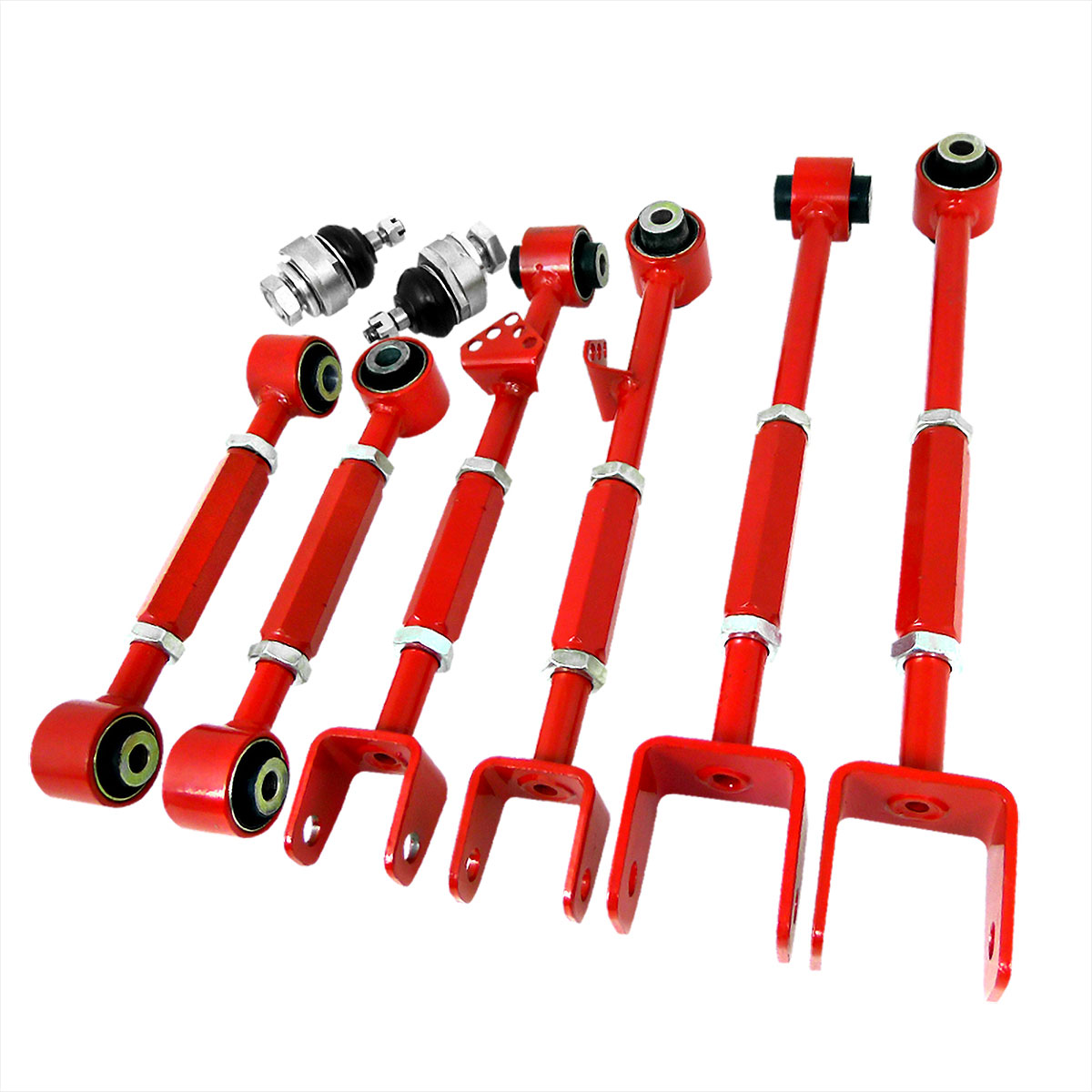 Spec-D Tuning cam-2acd08 | SPEC-D Tuning Honda Accord 8 Pieces Camber Kit Front & Rear Red; 2008-2010