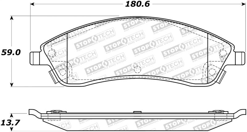 Stoptech 308.10190 | StopTech Street Brake Pads Cadillac SRX, Front; 2004-2009