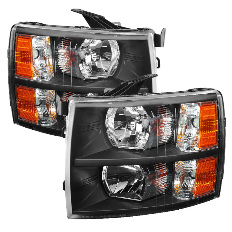 SPYDER 5076991 | Xtune Chevy Silverado 07-13 Crystal Headlights Black HD-JH-CS07-AM-BK; 2007-2013