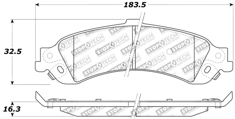 Stoptech 309.08340 | StopTech Sport Brake Pads GMC Yukon Limited Slip Axle, Rear; 2000-2002