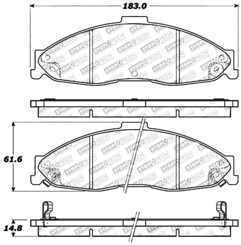 Stoptech 309.07490 | StopTech Sport Brake Pads Pontiac Firebird, Front; 1998-2002