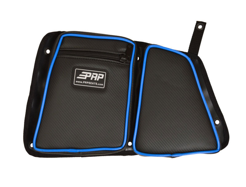 PRP Seats e40-v | PRP Polaris RZR Rear Door Bag with Knee Pad for Polaris RZR (Driver Side)- Blue; 2014-2022